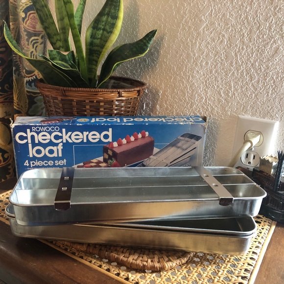 Rowoco Checkered Loaf 4 Piece Set w/Original Box - Picture 3 of 12